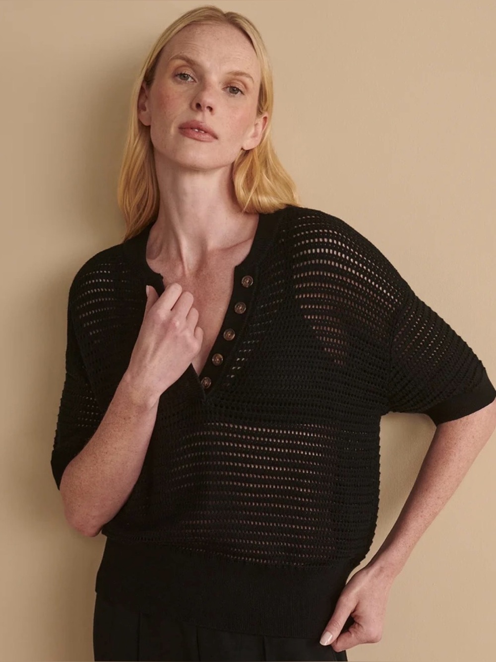Varley Callie knit top size small